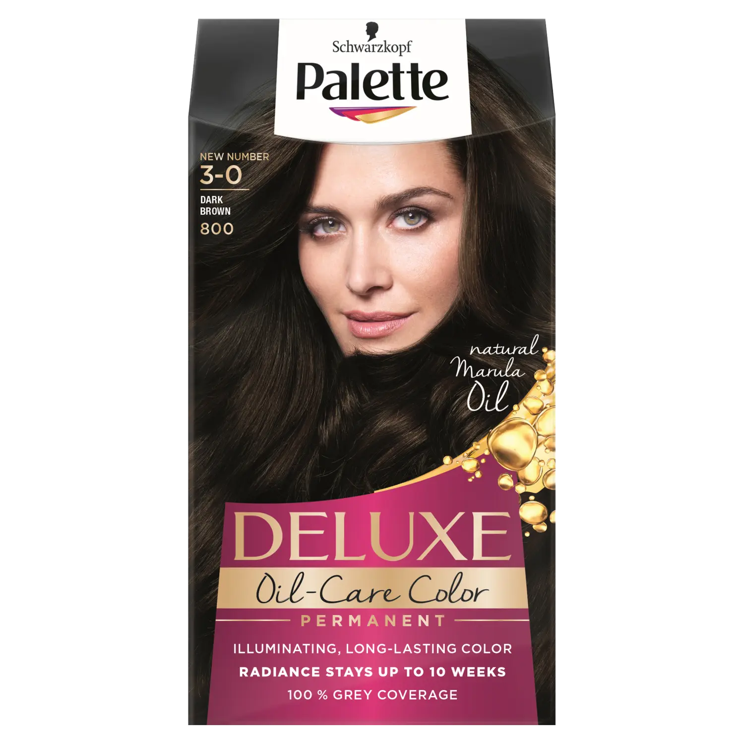 

Palette Deluxe Oil-Care краска для волос 3-0 (800) темно-русый, 1 упаковка