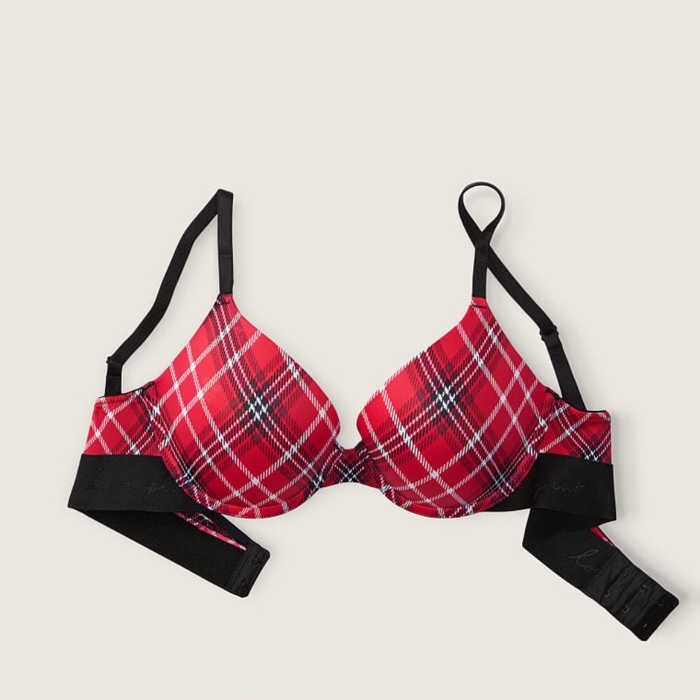 

Бюстгальтер на косточках Victoria's Secret Pink Wear Everywhere Push-up, красный