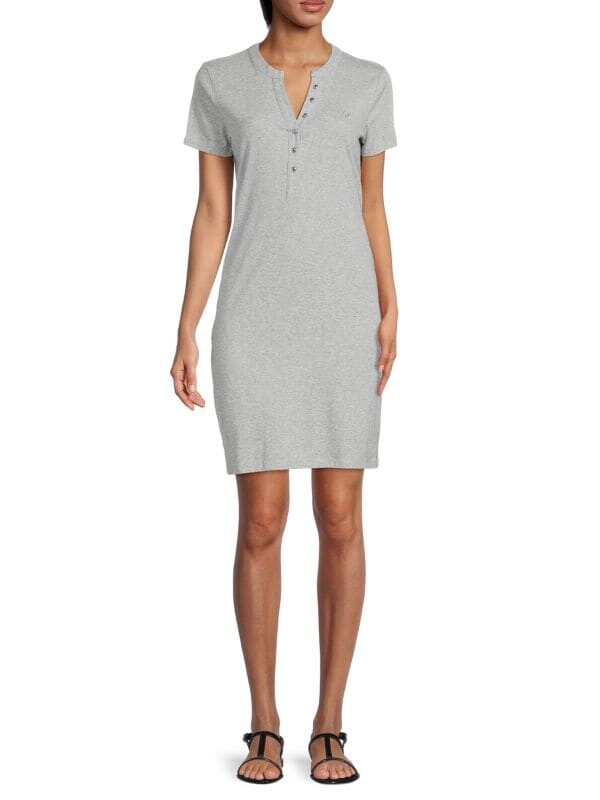 

Однотонное платье henley Calvin Klein Heather dove