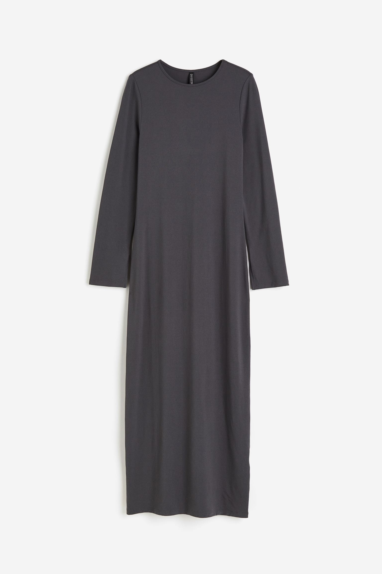 Платье H&M Rib-knit Cross-back Sleeveless, темно-серый