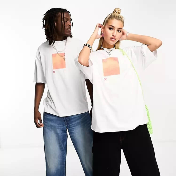 

Футболка Collusion Unisex Front Print, белый