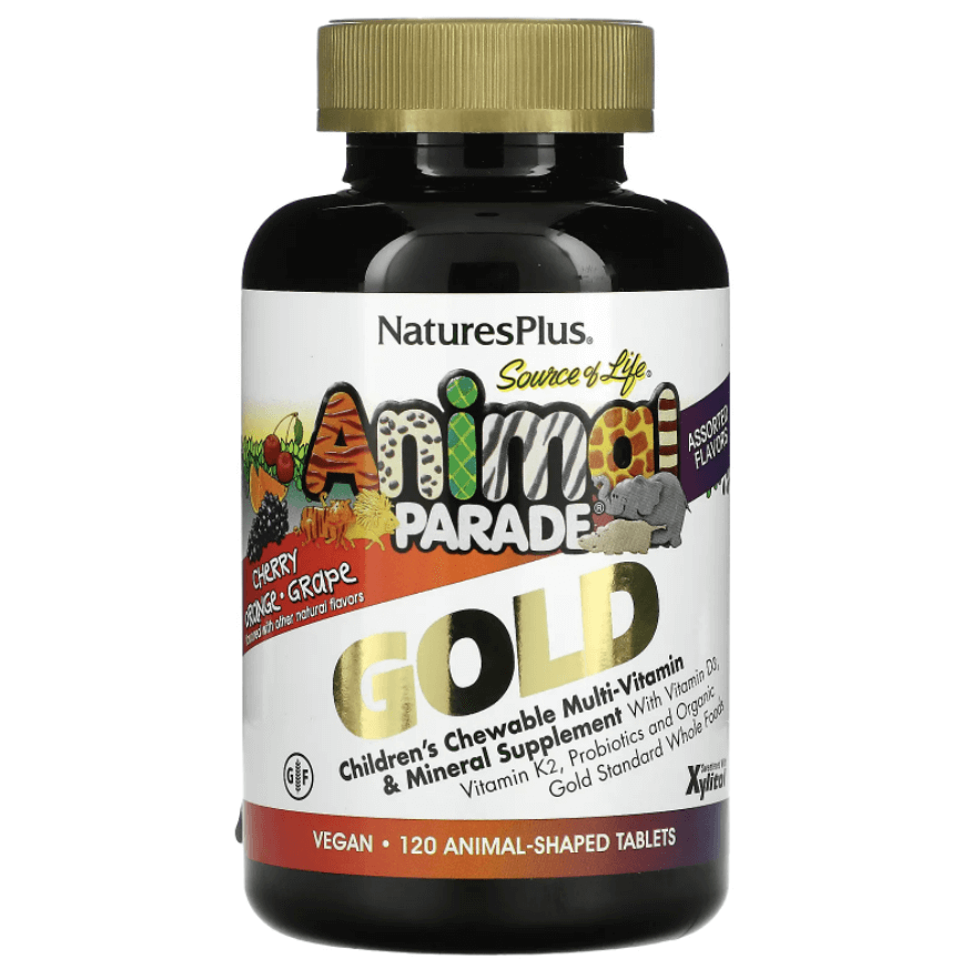 Мультивитаминная добавка для детей NaturesPlus Animal Parade Gold, 120 жевательных таблеток