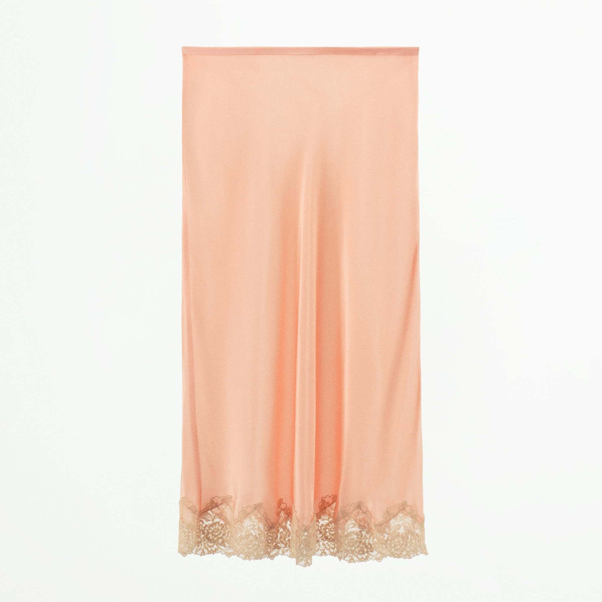 Юбка Zara Satin Lace, оранжевый серая юбка миди с поясом dunst