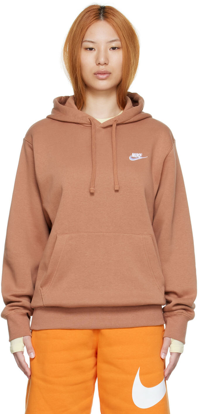 

Коричневый худи из хлопка Nike
