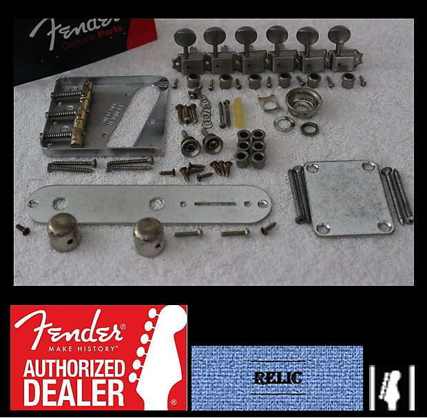 

Комплект оборудования Fender Aged/Relic Chrome American Vintage Telecaster с тюнерами — 099-0806-100 099-0806-100 American Vintage Telecaster 3-Saddle Bridge Assembly with Brass Saddles