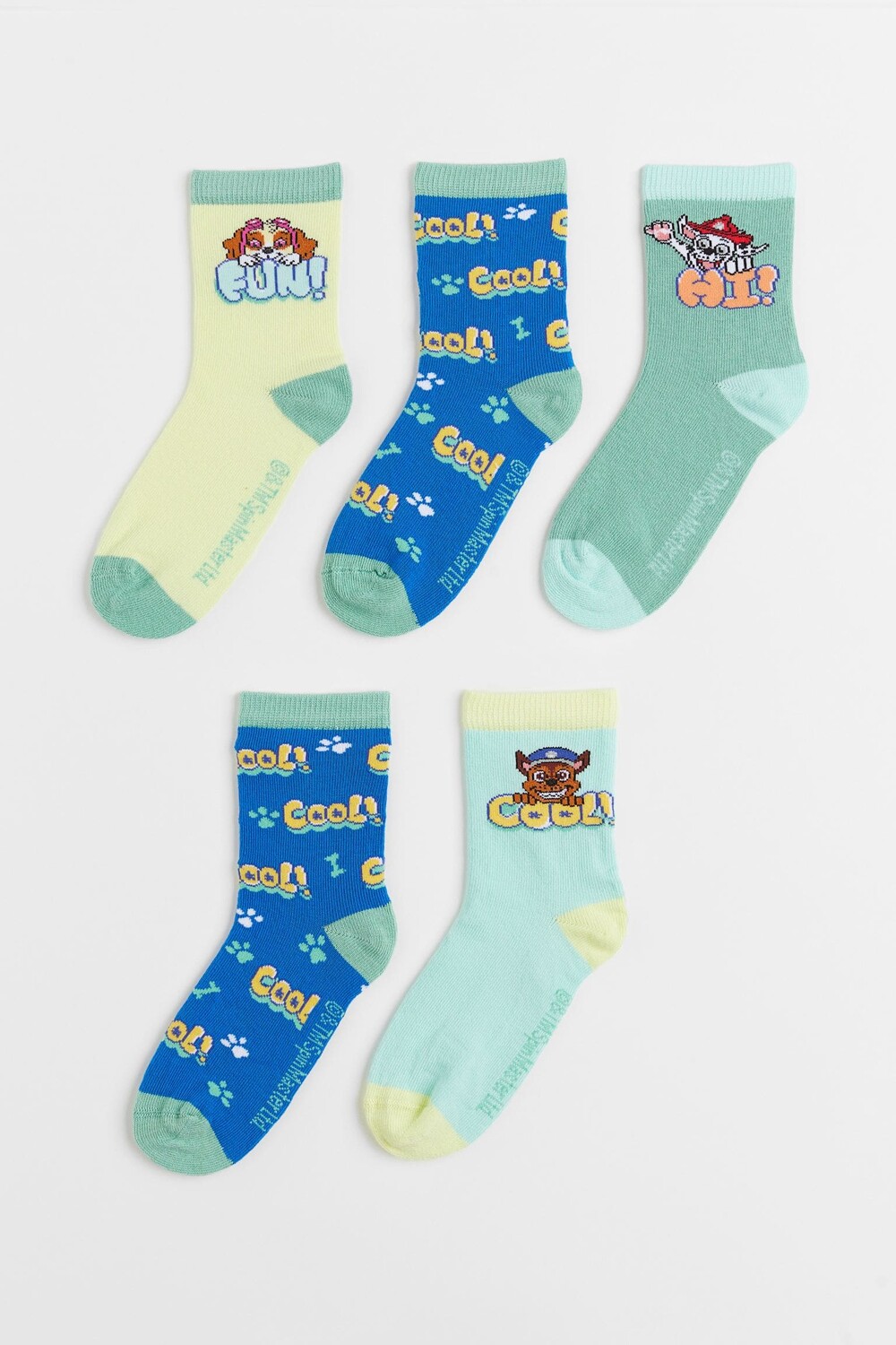

5 пар носков H&M с принтом Paw Patrol, светло-желтый