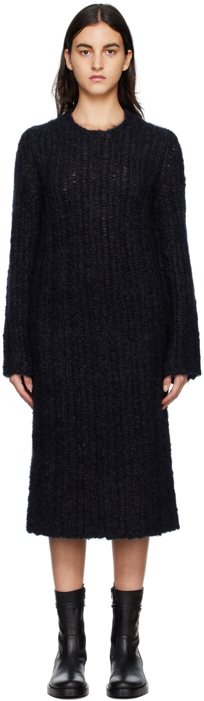 

Черное платье-миди Margreet Ann Demeulemeester, Черный