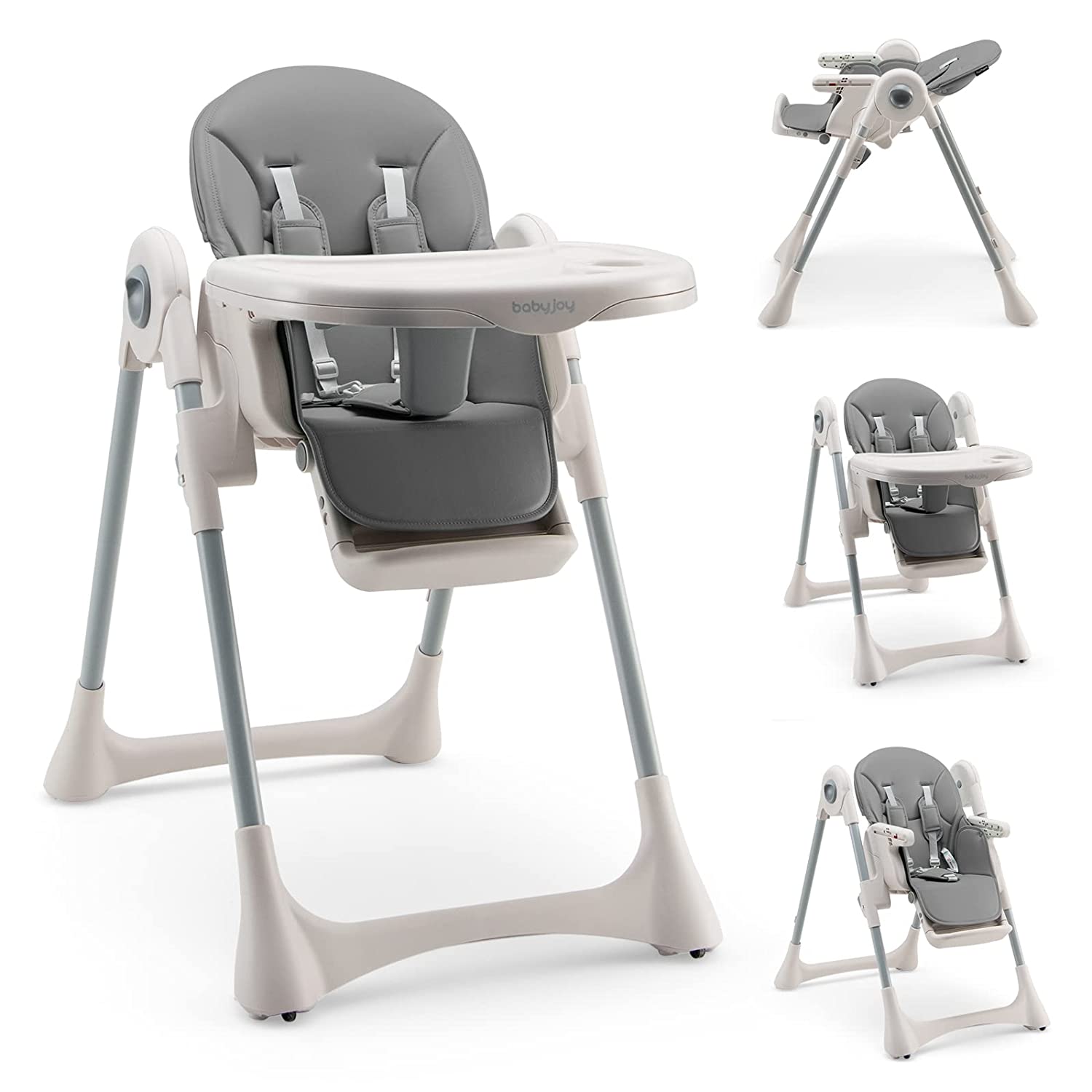 Детский стульчик-трансформер для кормления Baby Joy, серый детское кресло для кормления многофункциональное со звуком съемное детское кресло для кормления мультяшное звуковое кресло стул для мла