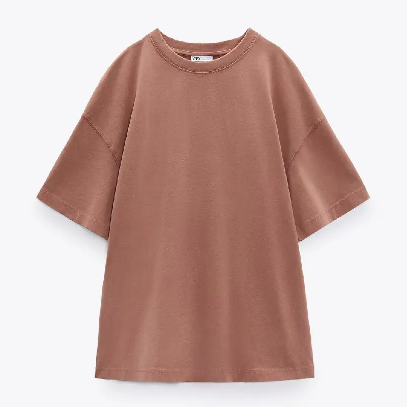 

Футболка Zara Faded-effect, коричневый