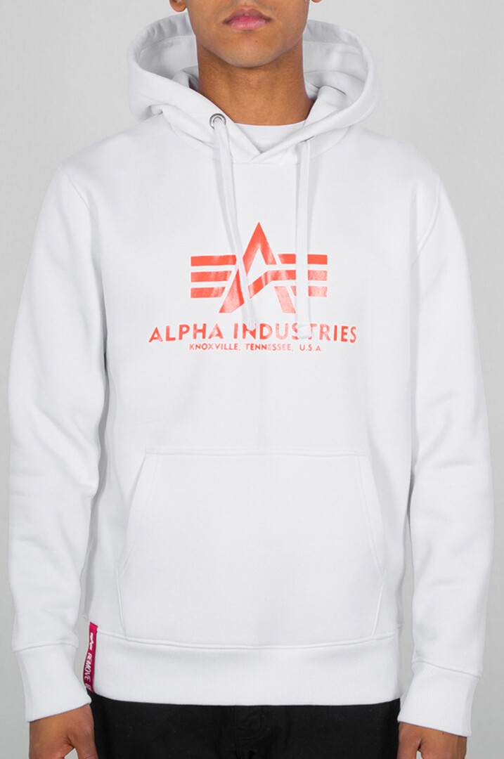 

Балахон Alpha Industries Basic Neon Print, бело-оранжевый