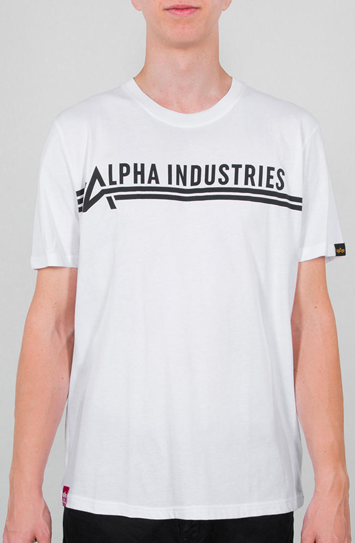 Футболка Alpha Industries, бело-черная