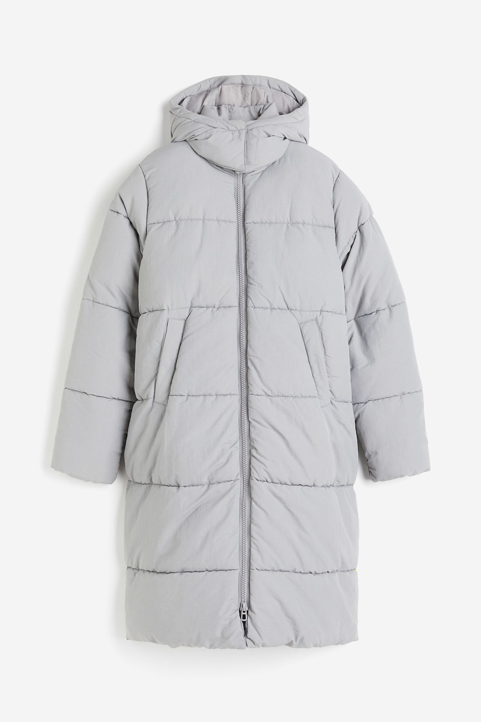 Куртка H&M Long, серый новинка 2022 зимняя спортивная куртка с хлопковой подкладкой мужской кардиган с воротником стойкой уличная куртка с хлопковой подкладкой