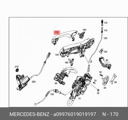 

Ручка двери / door handle A09976019019197 MERCEDES-BENZ