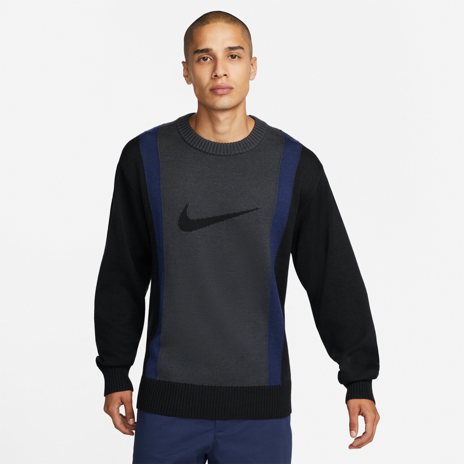 

Свитер Nike Skateboard Round Neck, серый/черный/темно-синий