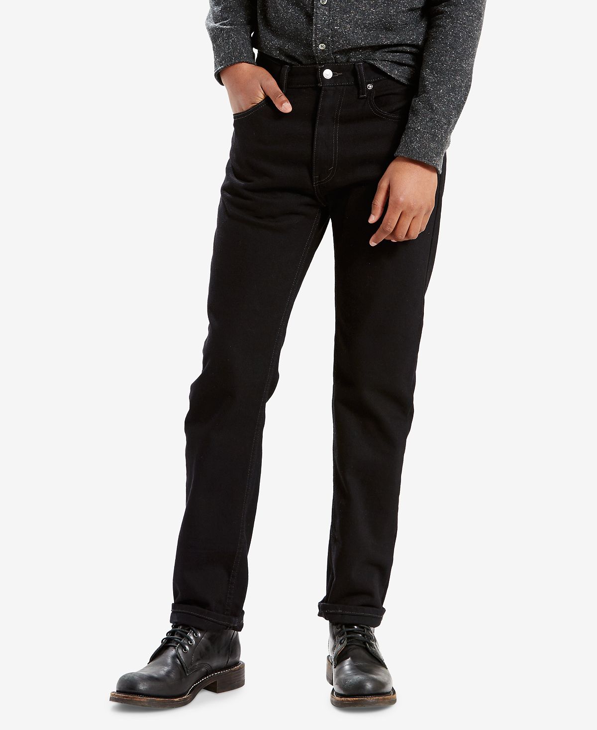 Мужские неэластичные джинсы прямого кроя 505 стандартного кроя Levi's, черный