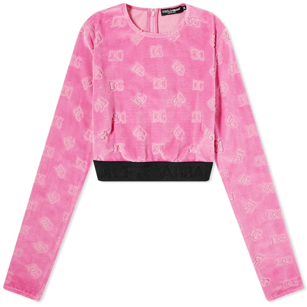 

Футболка Dolce & Gabbana Velvet Logo Crop Top