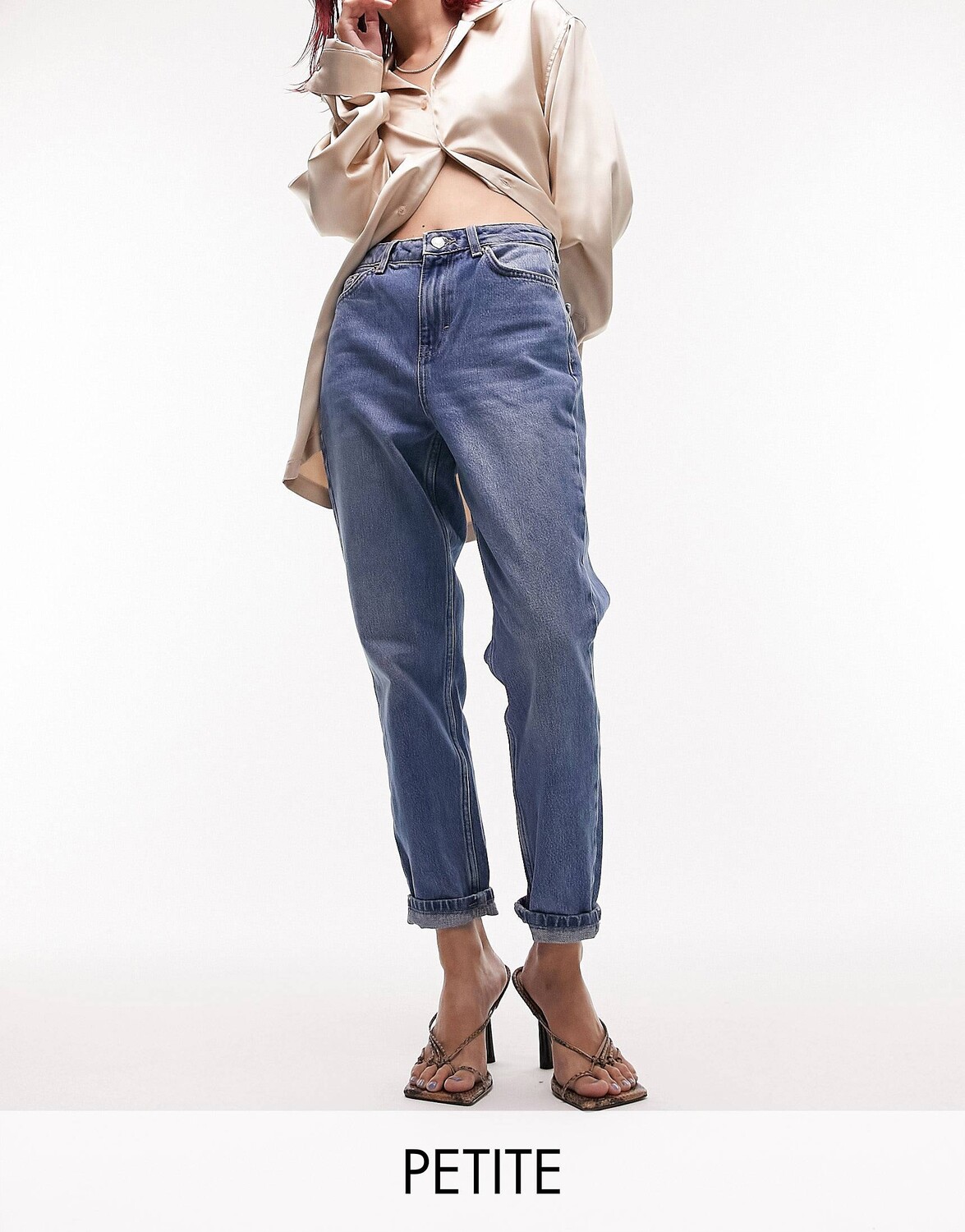 

Темно-синие джинсы Topshop Petite Mom