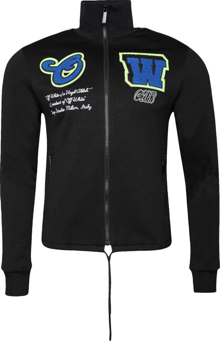 

Топ Off-White Varsity Hamer Skinny Track Top 'Black Blue', черный