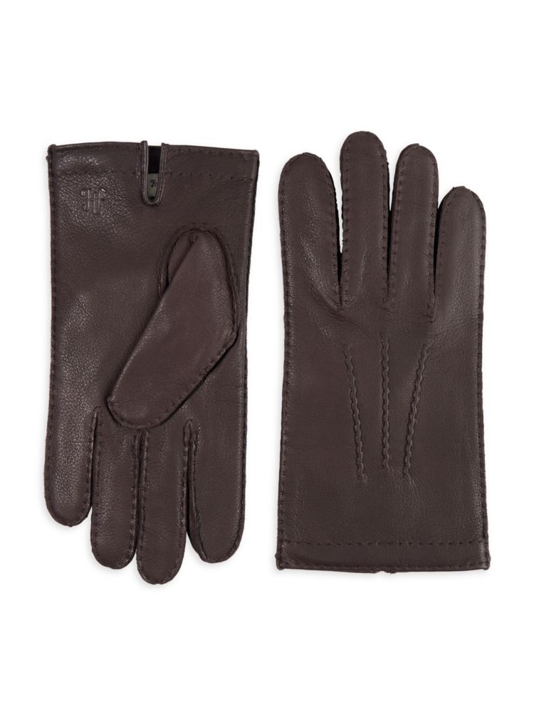 Сшитые вручную кожаные перчатки Hickey Freeman, коричневый поло с принтом hickey freeman цвет aquamarine