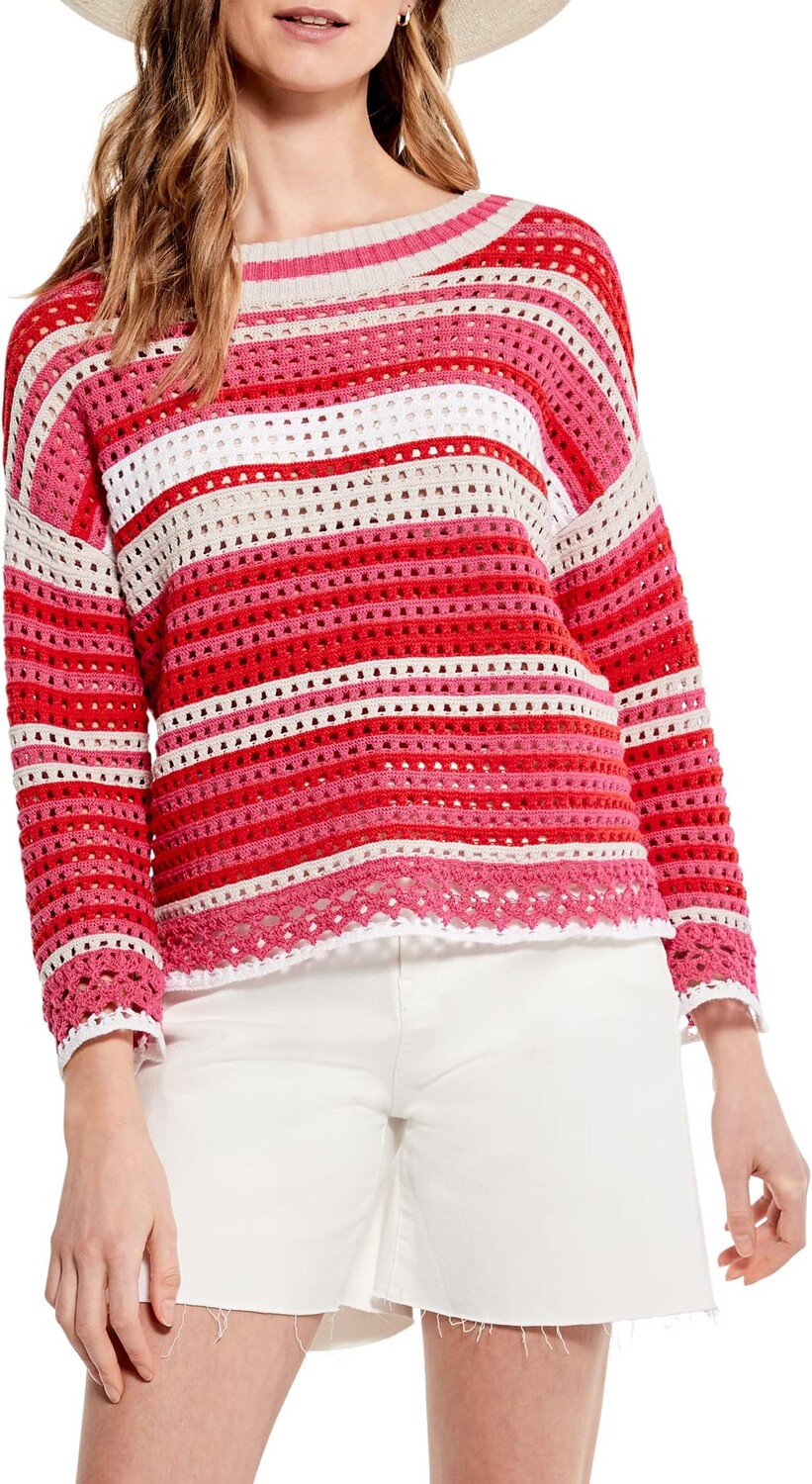 

Миниатюрный красочный свитер крючком NIC+ZOE, цвет Red Multi