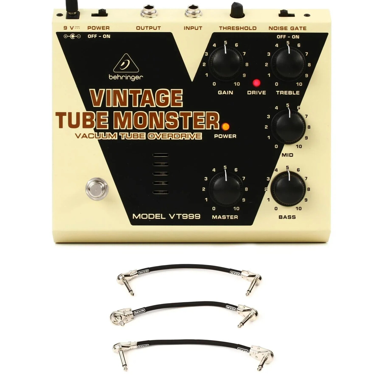 

Behringer VT999 Vintage Tube Monster Overdrive педаль с 3 патч-кабелями