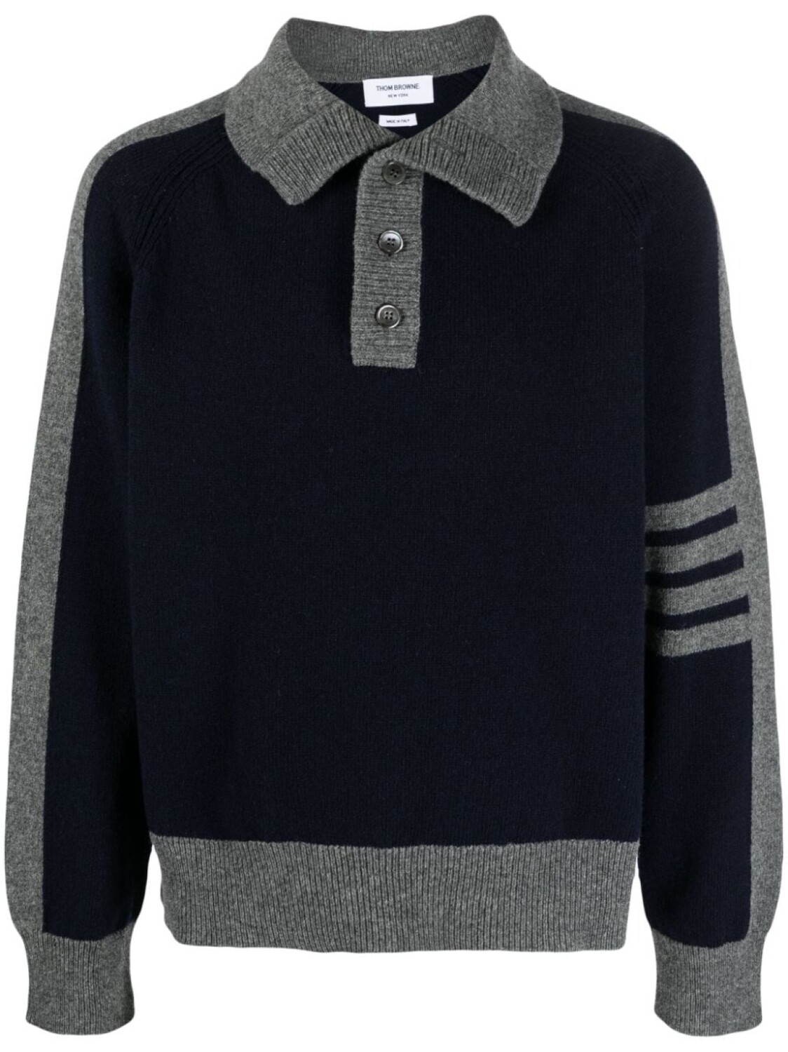 

Шерстяной свитер с полосками 4-Bar Thom Browne, синий