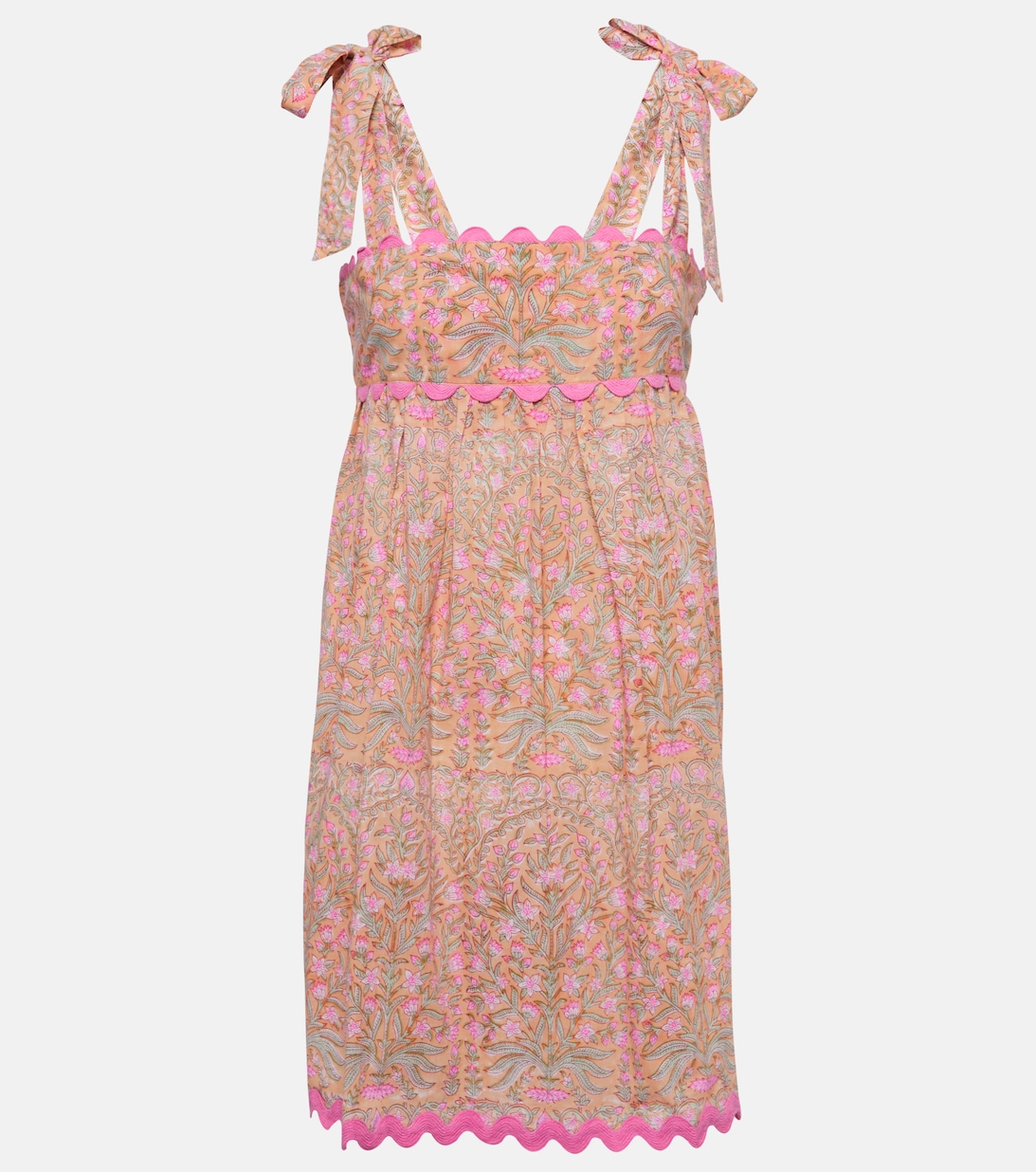 цена Хлопковое мини-платье с цветочным принтом JULIET DUNN, разноцветный