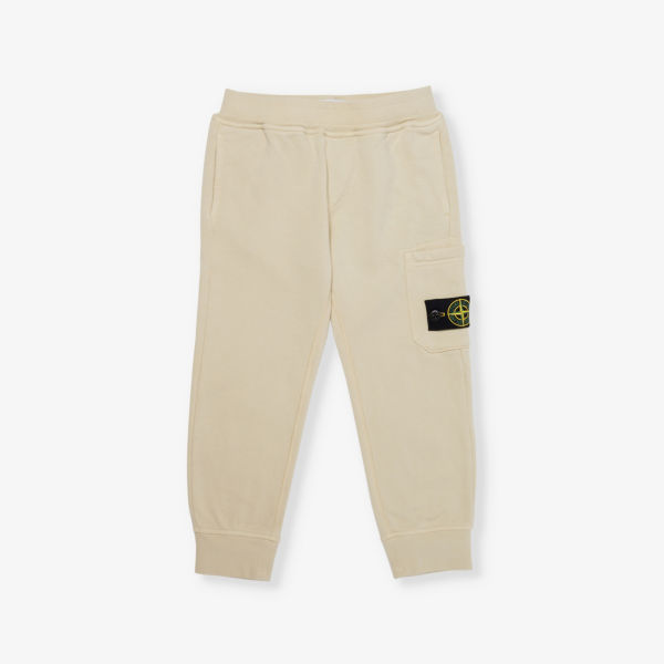Спортивные брюки стандартного кроя из хлопкового джерси с фирменным логотипом 4–14 лет Stone Island, бежевый