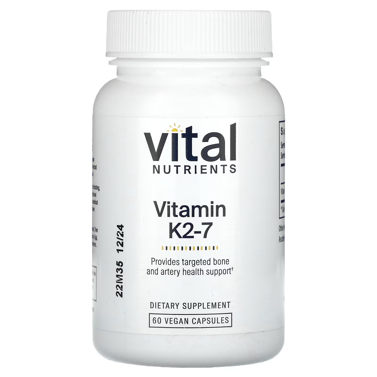 Витамин K2-7 Vital Nutrients, 60 веганских капсул vital nutrients витамин с 120 веганских капсул