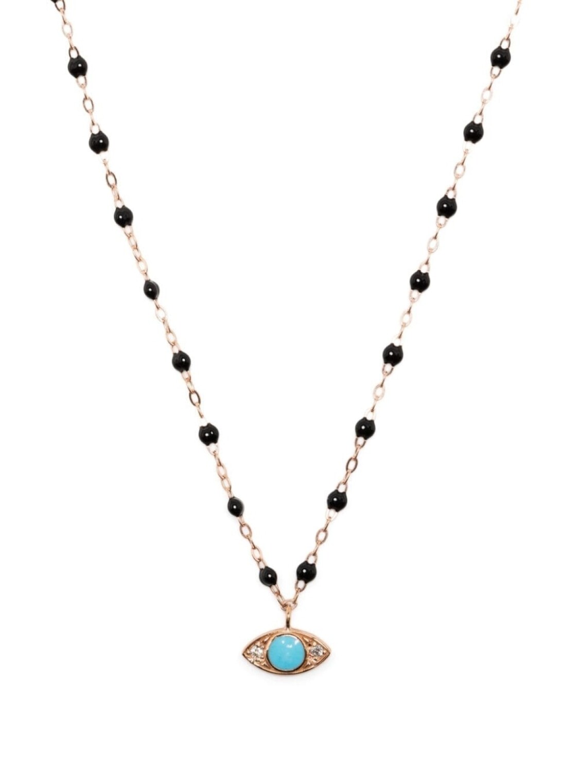 

Колье Evil Eye из желтого золота с бирюзой и бриллиантами Gigi Clozeau, черный