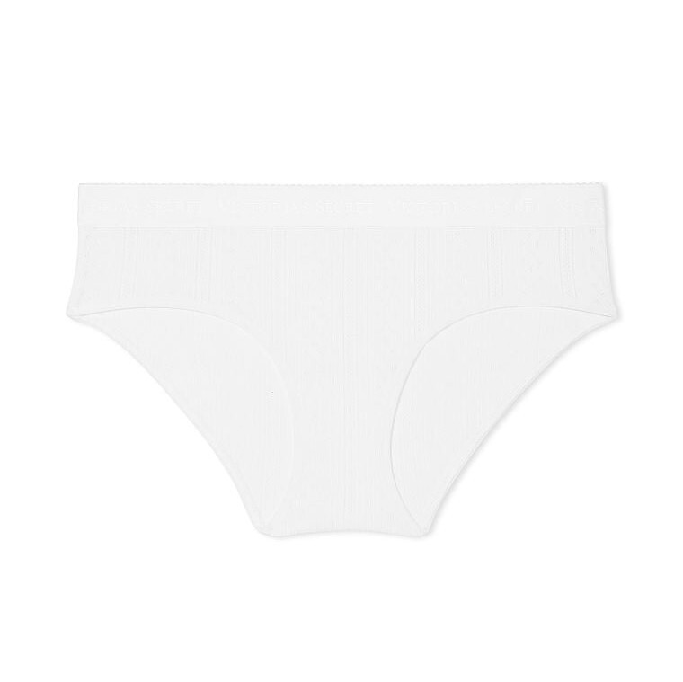 

Трусы Victoria's Secret Logo Waist Pointelle Hiphugger, белый
