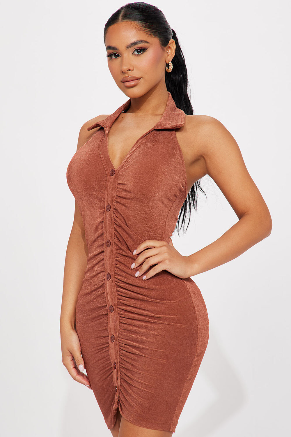 

Мини платье Fashion Nova DF043JG94, коричневый