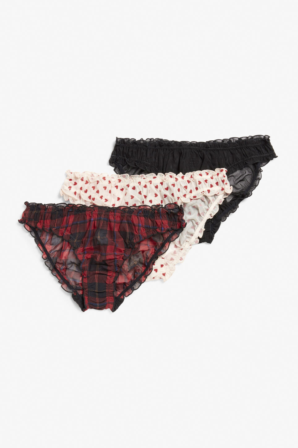 

3 пары сетчатых трусов Monki с рисунком, мультиколор