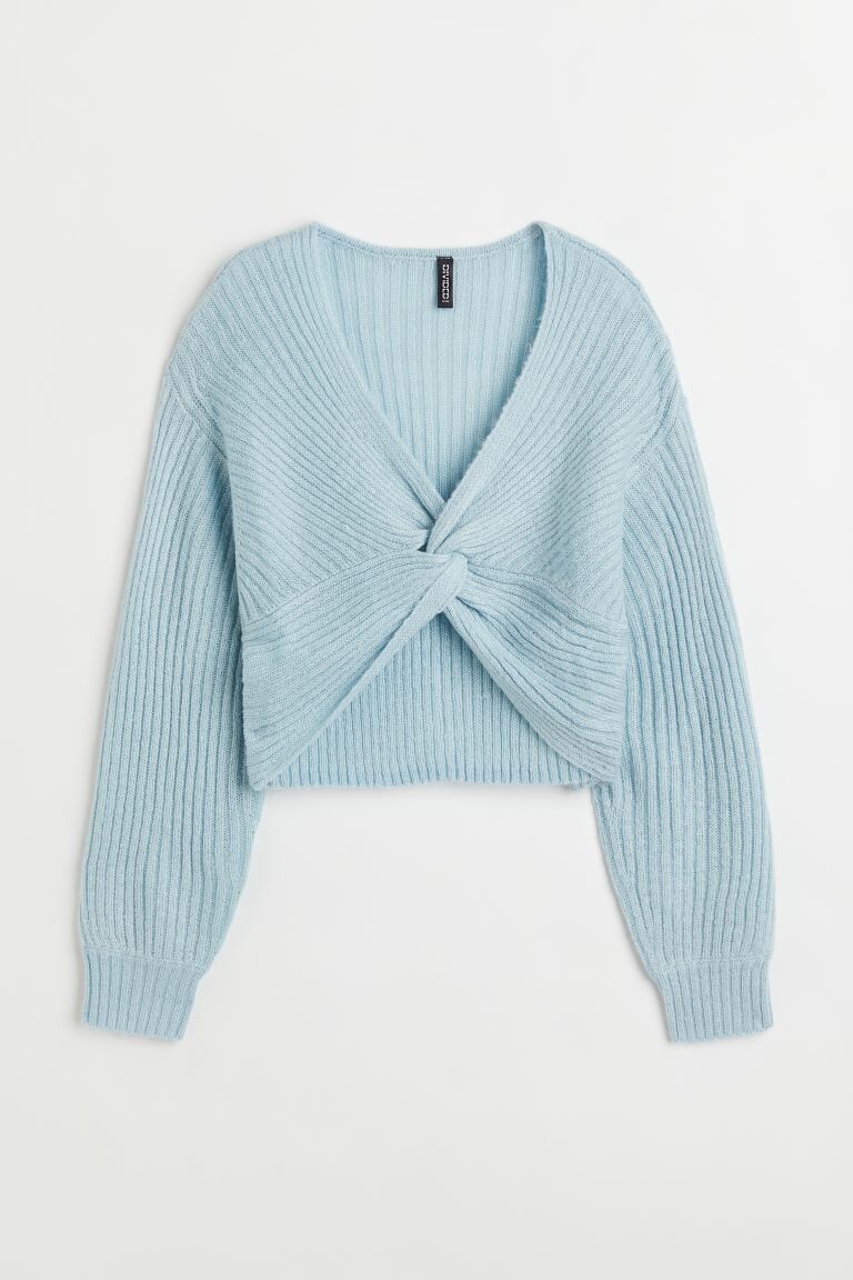 

Свитер с декоративным узлом H&M, светло-синий