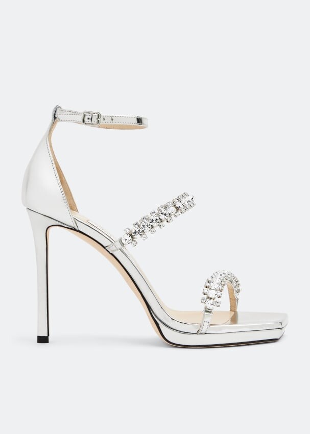 

Сандалии JIMMY CHOO Bing 105 sandals, серебряный