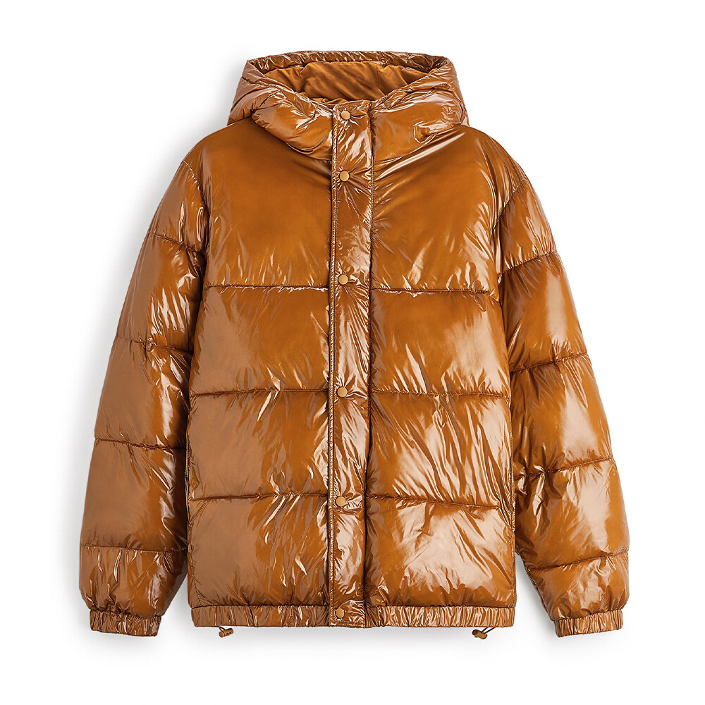 

Куртка Zara Shiny Puffer, оранжевый