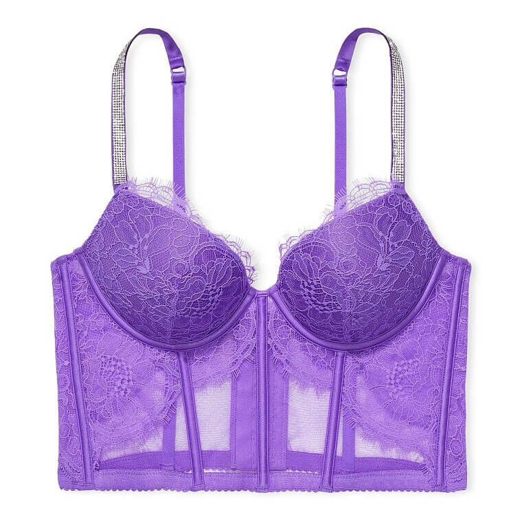 

Корсетный топ Victoria's Secret Very Sexy Shine Strap Lace Push-Up, фиолетовый