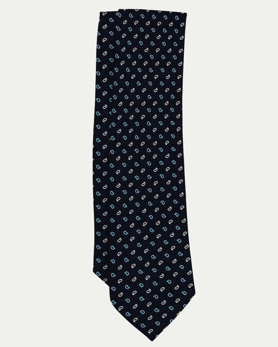 Темно-синий шелковый галстук с классическим принтом Chris & Cris, темно-синий темно синий шелковый галстук с классическим принтом chris