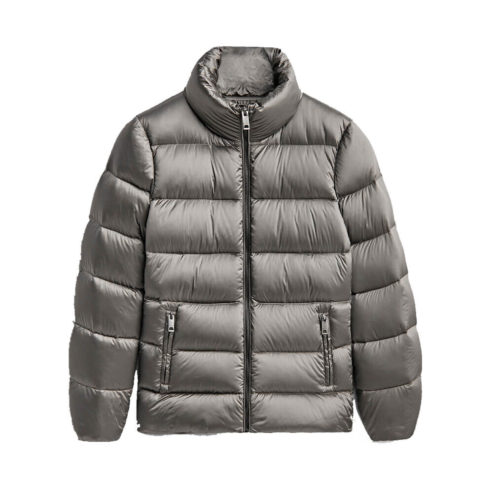 

Пуховик Massimo Dutti Quilted Down Jacket, серый