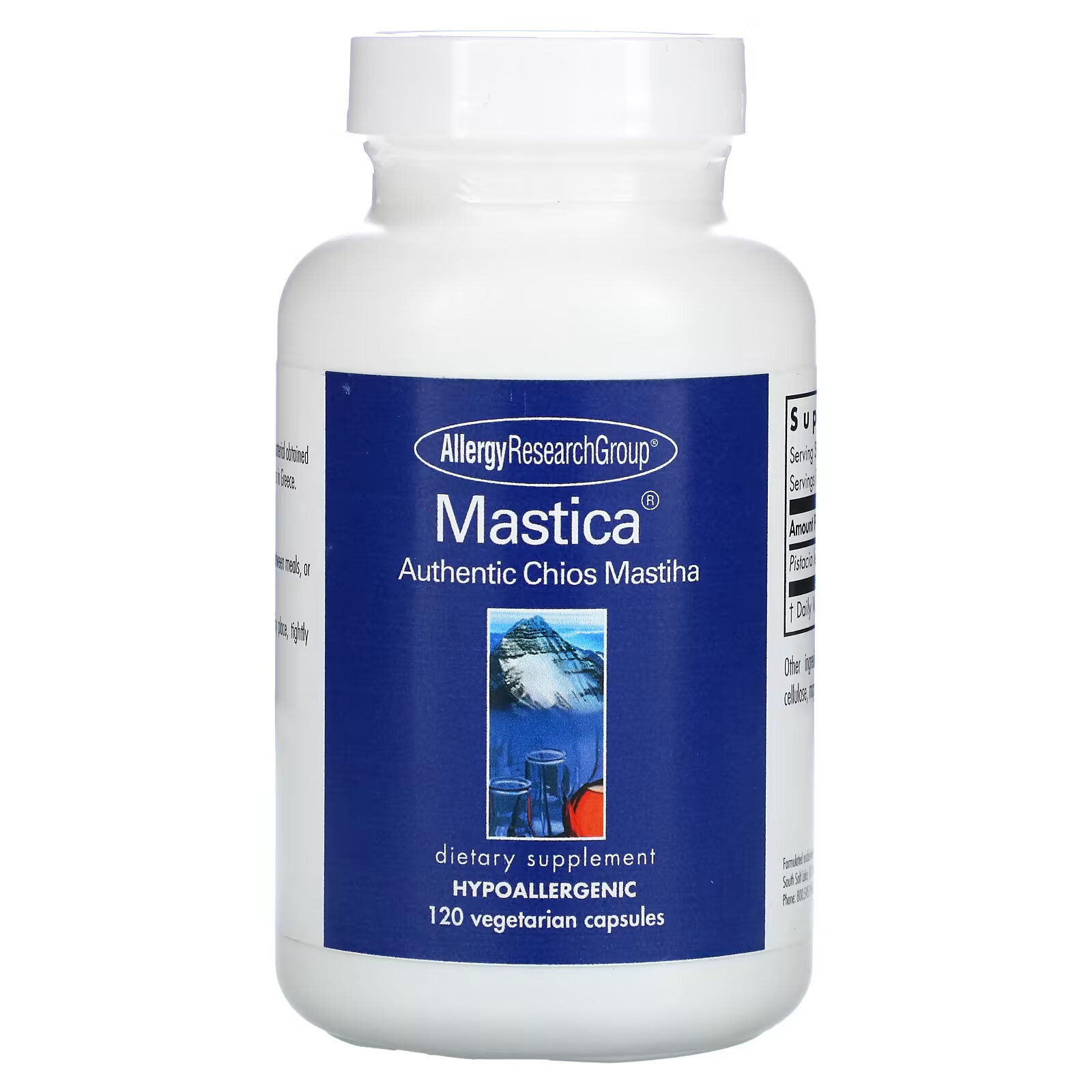 Allergy Research Group, Mastica, подлинная хиосская мастика, 120 вегетарианских капсул allergy research group vitamin d3 complete 120 fish gelatin capsules