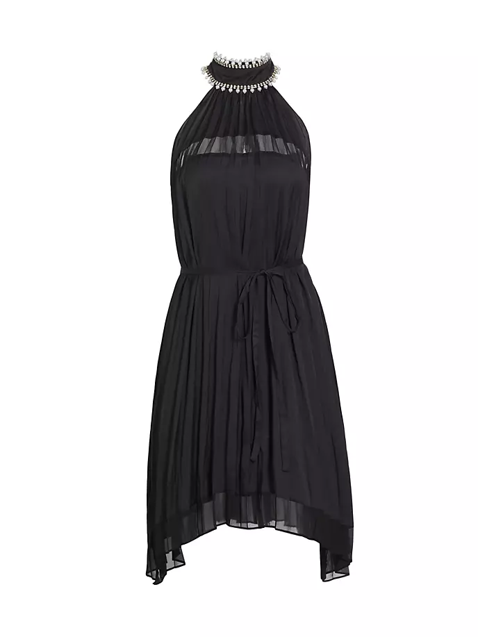 Мини-платье Sylvia со складками и поясом Ramy Brook, черный