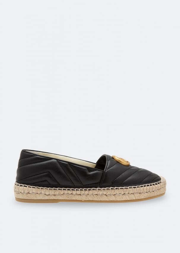 

Эспадрильи GUCCI Leather Marmont espadrilles, черный
