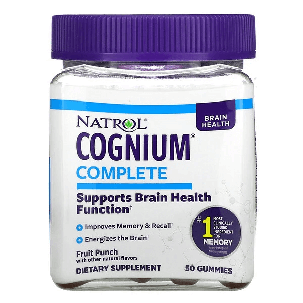 Cognium Complete, фруктовый пунш, 50 жевательных таблеток, Natrol cognium focus 60 капсул natrol