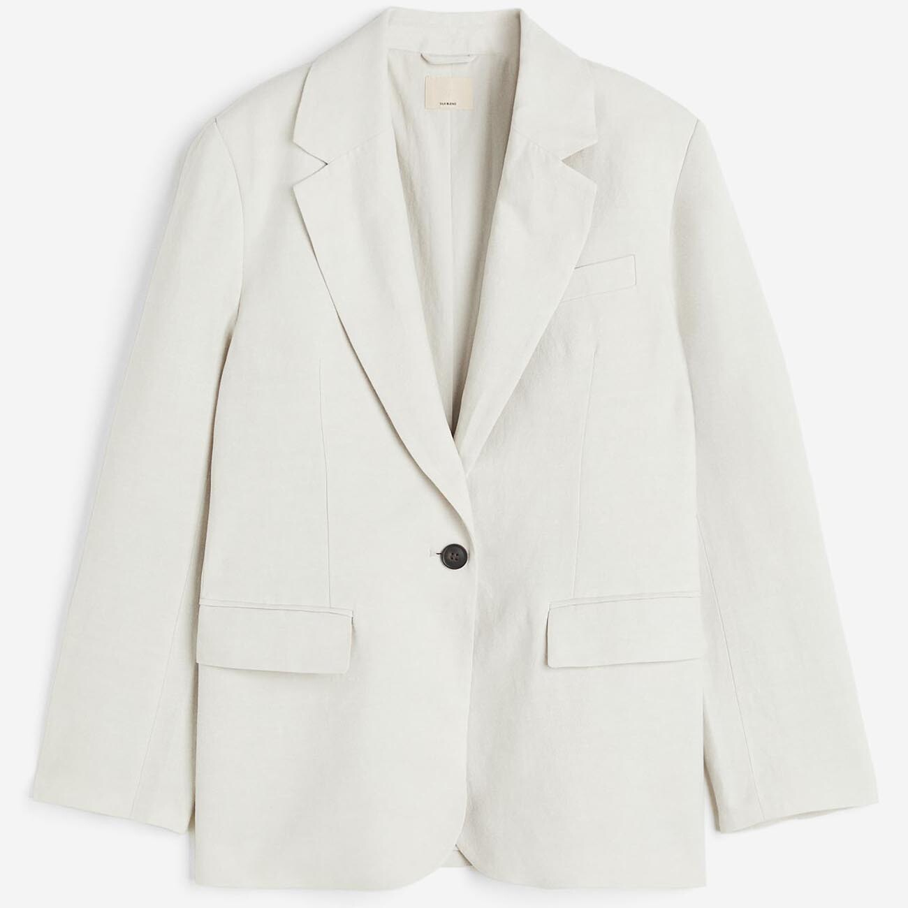 

Пиджак H&M Oversized Silk-blend, светло-бежевый