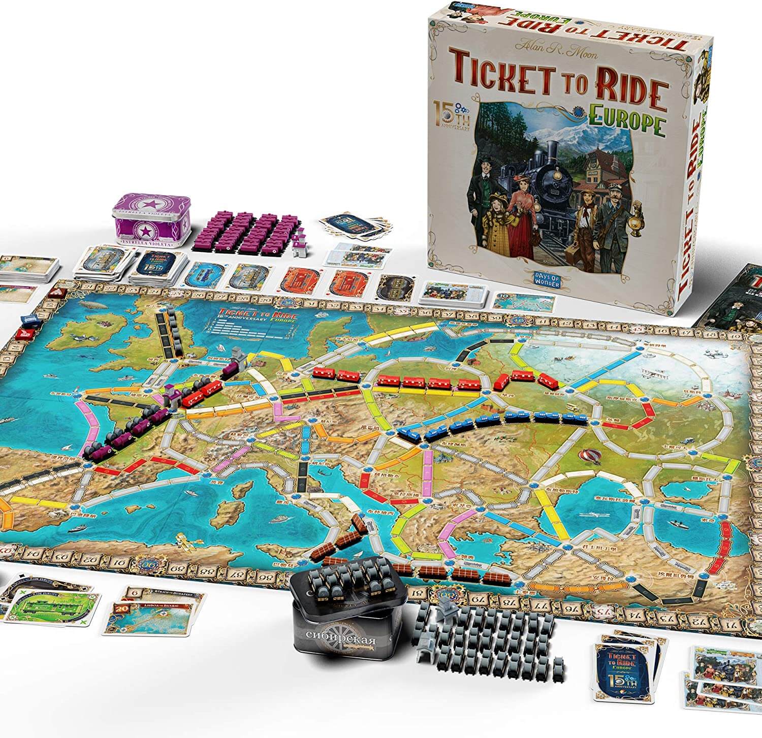 Настольная игра Days Of Wonder: Ticket To Ride Europe 15th Anniversary  Deluxe Edition – заказать по выгодной цене из-за рубежа в «CDEK.Shopping»