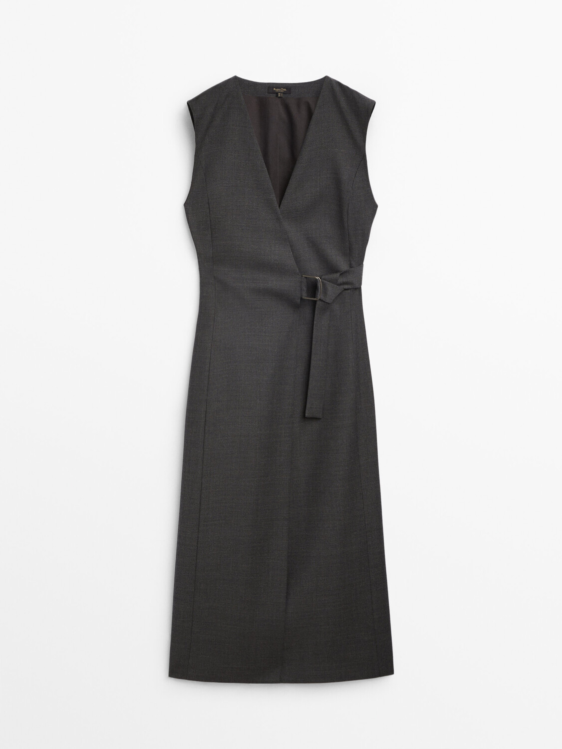 

Жилет Massimo Dutti Wool Blend Tailored-fit, серый