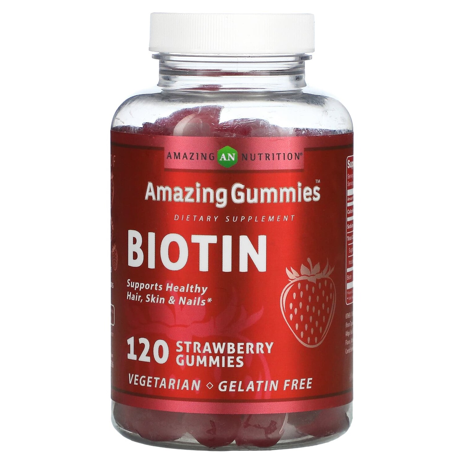 

Пищевая Добавка Amazing Nutrition, биотин / клубника, 120 жевательных таблеток