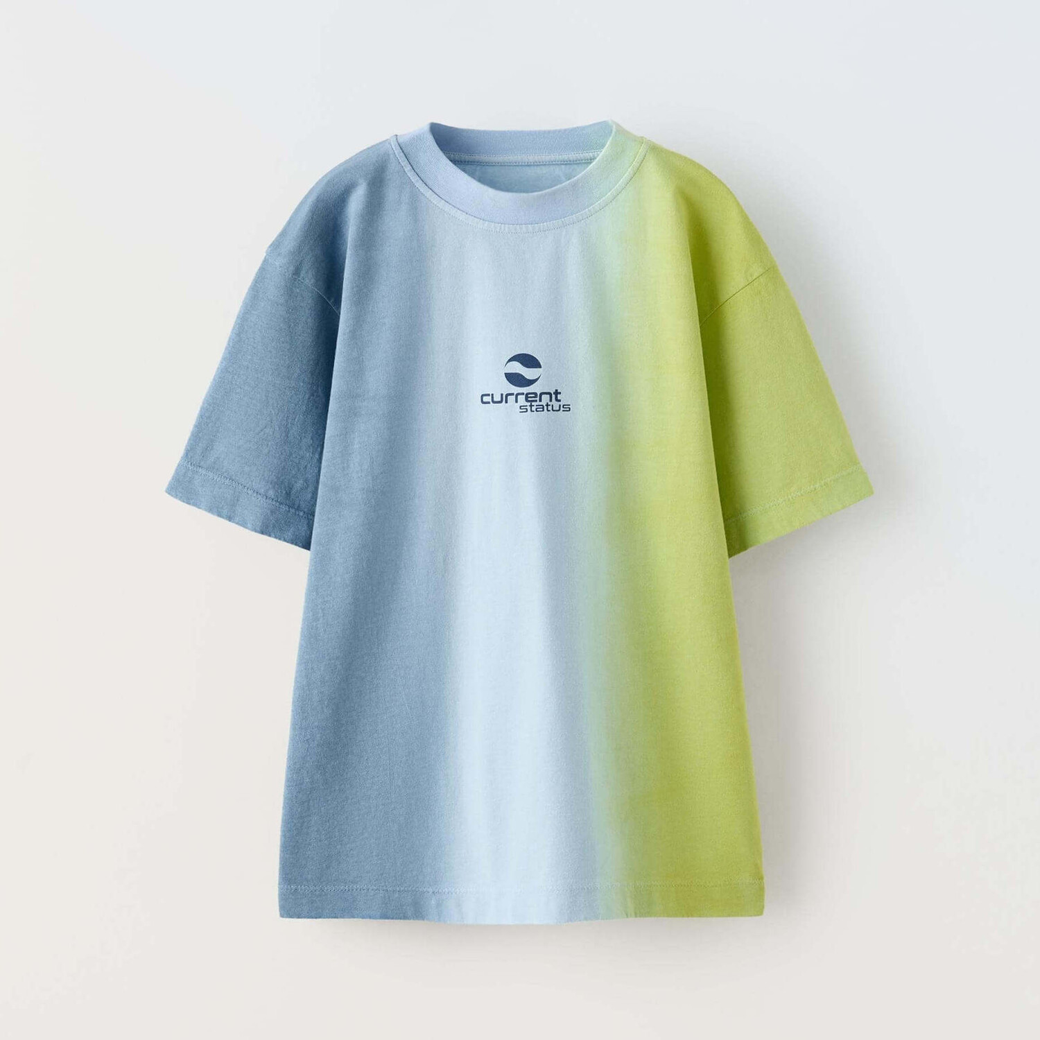 

Футболка Zara Ombre Slogan, синий/зеленый