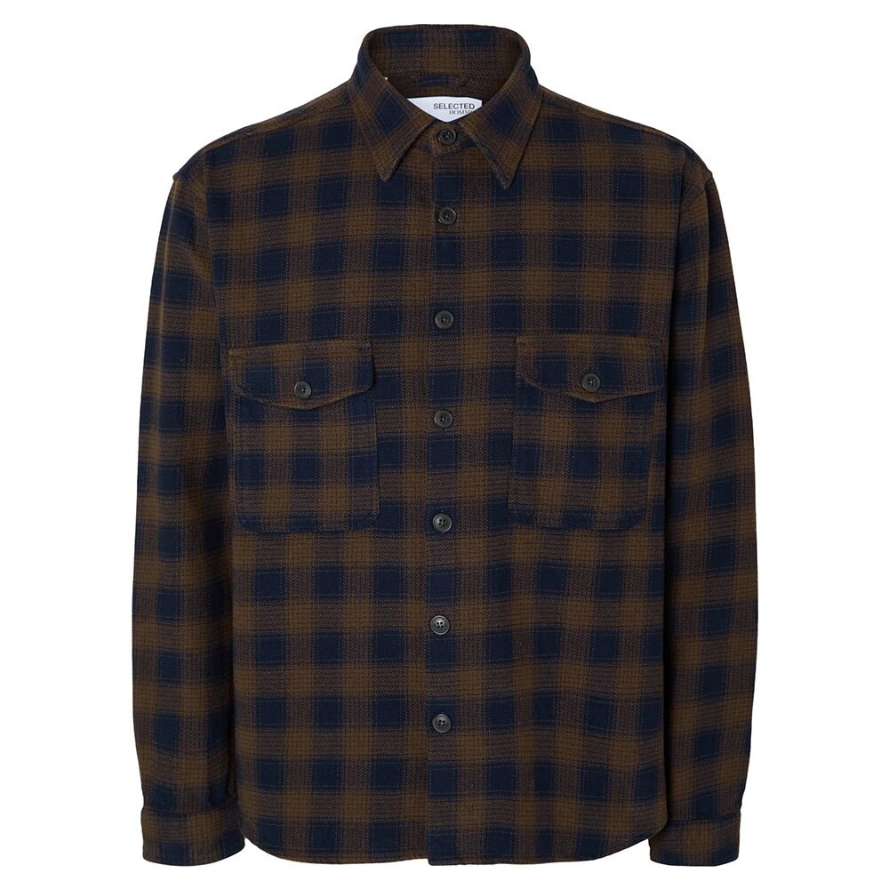 

Рубашка с длинным рукавом Selected Loosemason-Flannel, коричневый