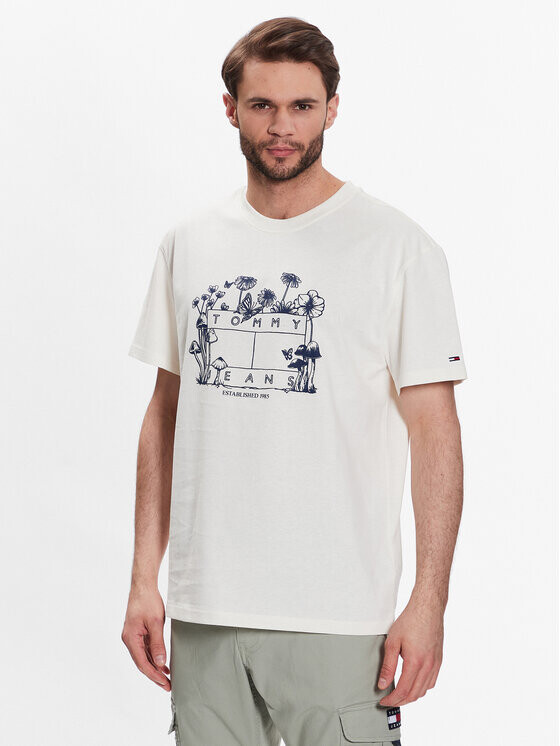 

Футболка свободного кроя Tommy Jeans, экрю